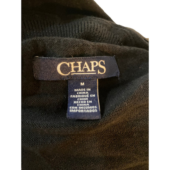 Women's Chaps Sweater, M, Black & White - Picture 3 of 8